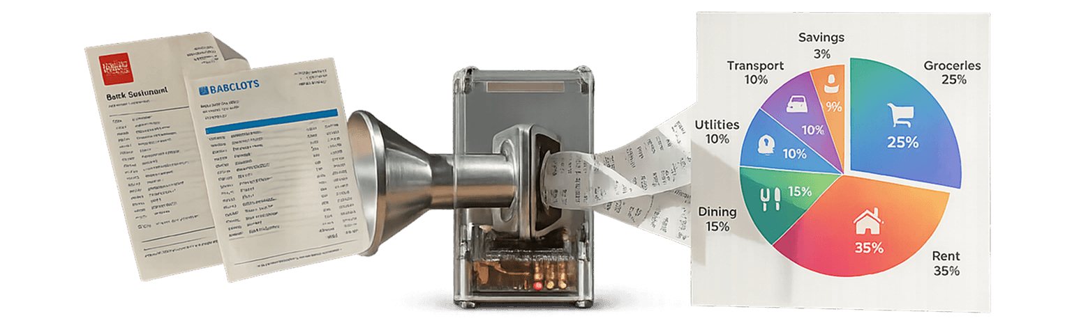 Bank statements transformed into a categorised spending breakdown